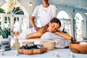 Woman reciving a massage